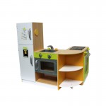 Bucatarie modulara din lemn de joaca copii cu 4 piese interschimbabile-Deluxe Grande Cuisine Modular Wooden Play Kitchen Acooltoy 